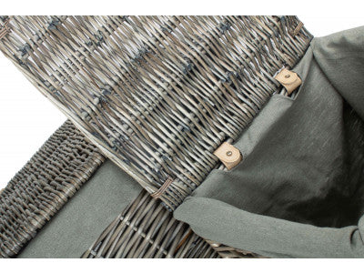 Basket, Set of 2 SQUARE LAUNDRY BASKET with GREY SAGE LINING 