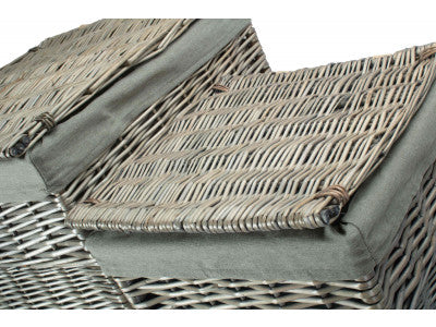 Basket, Set of 2 SQUARE LAUNDRY BASKET with GREY SAGE LINING 