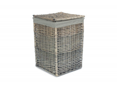 Basket, SMALL SQUARE LAUNDRY BASKET with GREY SAGE LINING