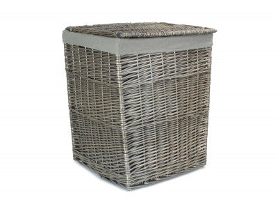 Basket, LARGE SQUARE LAUNDRY BASKET with GREY SAGE LINING