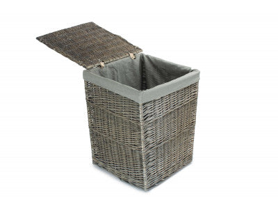 Basket, LARGE SQUARE LAUNDRY BASKET with GREY SAGE LINING