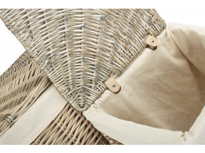 Basket, Set of 2 ANTIQUE WASH CORNER LAUNDRY BASKET with WHITE LINING 