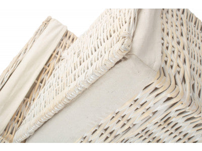 Basket, Set of 2 SQUARE WHITE WASH LAUNDRY HAMPER with WHITE LINING 