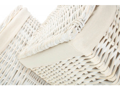 Basket, Set of 2 WHITE WASH CORNER LAUNDRY BASKET with WHITE LINING 