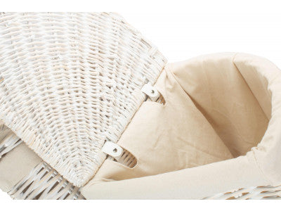 Basket, Set of 2 WHITE WASH CORNER LAUNDRY BASKET with WHITE LINING 