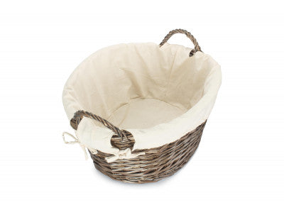 Basket, ANTIQUE FINISH WASH BASKET with WHITE LINING