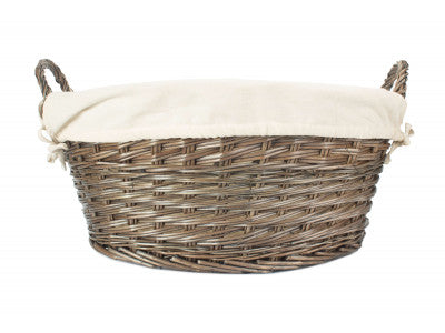 Basket, ANTIQUE FINISH WASH BASKET with WHITE LINING