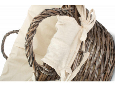 Basket, ANTIQUE FINISH WASH BASKET with WHITE LINING