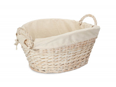 Basket, WHITE FINISH WASH BASKET with WHITE LINING