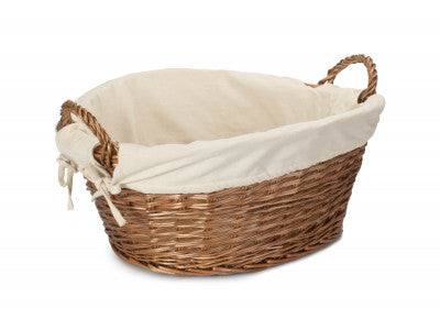 Basket, LIGHT STEAMED WASH BASKET with WHITE LINING