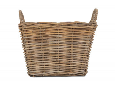 Basket, SMALL RECTANGULAR GREY RATTAN FLOOR STORAGE