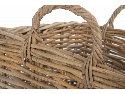 Basket, SMALL RECTANGULAR GREY RATTAN FLOOR STORAGE