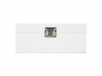 "Basket, 9" SQUARE WHITE WOODEN BOX"