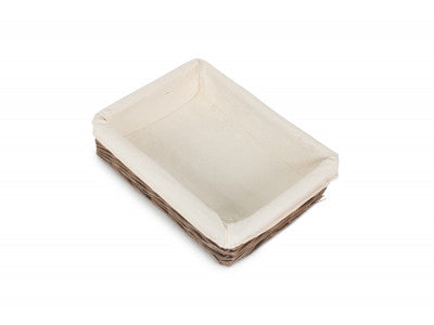 Basket, MEDIUM LINED ANTIQUE WASH STRAIGHT SIDED TRAY