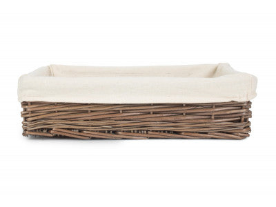 Basket, MEDIUM LINED ANTIQUE WASH STRAIGHT SIDED TRAY