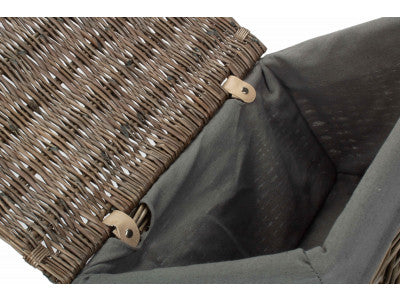 Basket, LARGE ANTIQUE WASH STORAGE HAMPER with GREY SAGE LINING