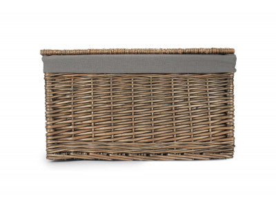 Basket, EXTRA LARGE ANTIQUE WASH STORAGE HAMPER with GREY SAGE LINING