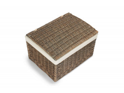 Basket, EXTRA LARGE ANTIQUE WASH STORAGE HAMPER with WHITE LINING