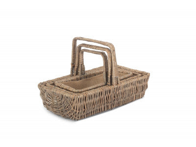 Basket, Set of 3 RECTANGULAR GARDEN TRUG 