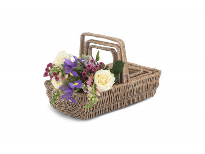 Basket, Set of 3 RECTANGULAR GARDEN TRUG 