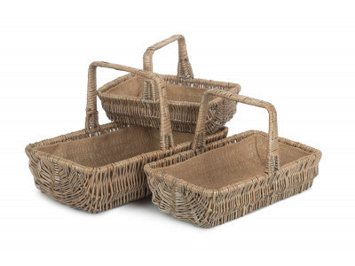 Basket, Set of 3 RECTANGULAR GARDEN TRUG 