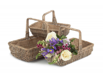 Basket, Set of 3 RECTANGULAR GARDEN TRUG 