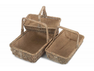 Basket, Set of 3 RECTANGULAR GARDEN TRUG 