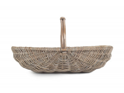 Basket, SMALL SHALLOW ANTIQUE WASH LINED TRUG