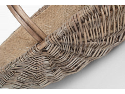 Basket, SMALL SHALLOW ANTIQUE WASH LINED TRUG
