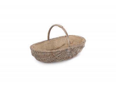 Basket, MEDIUM SHALLOW ANTIQUE WASH LINED TRUG