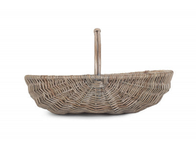 Basket, MEDIUM SHALLOW ANTIQUE WASH LINED TRUG