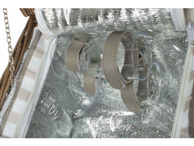 Basket, 2 PERSON GREY CHECKED CHILLER HAMPER