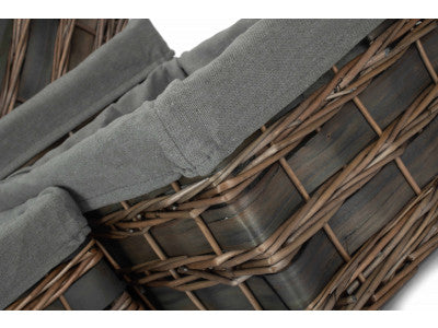 Basket, Set of 4 GREY SCANDI STORAGE BASKETS with GREY SAGE LINING 