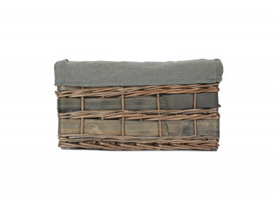 Basket, SMALL GREY SCANDI STORAGE BASKET with GREY SAGE LINING