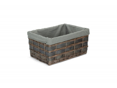 Basket, LARGE GREY SCANDI STORAGE BASKET with GREY SAGE LINING
