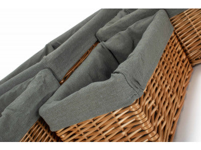 Basket, Set of 4 DOUBLE STEAMED STORAGE BASKETS with GREY SAGE LINING 