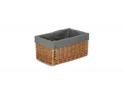 Basket, MEDIUM DOUBLE STEAMED STORAGE BASKET with GREY SAGE LINING