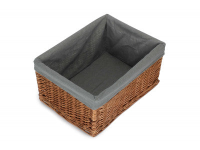 Basket, EXTRA LARGE DOUBLE STEAMED STORAGE BASKET with GREY SAGE LINING