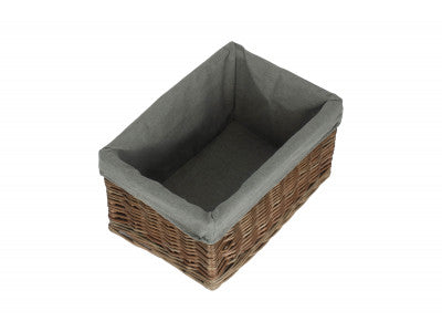 Basket, MEDIUM ANTIQUE WASH STORAGE BASKET with GREY SAGE LINING