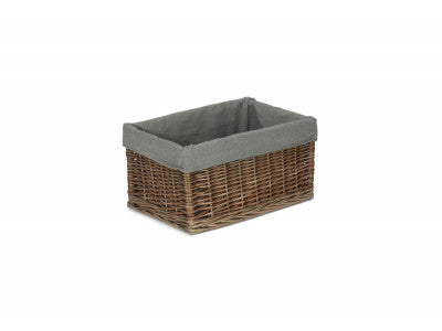 Basket, MEDIUM ANTIQUE WASH STORAGE BASKET with GREY SAGE LINING