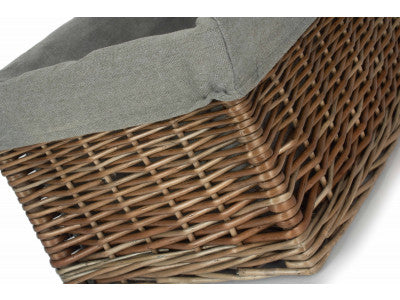Basket, MEDIUM ANTIQUE WASH STORAGE BASKET with GREY SAGE LINING