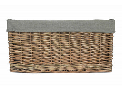 Basket, EXTRA LARGE ANTIQUE WASH STORAGE BASKET with GREY SAGE LINING