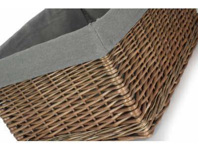 Basket, EXTRA LARGE ANTIQUE WASH STORAGE BASKET with GREY SAGE LINING