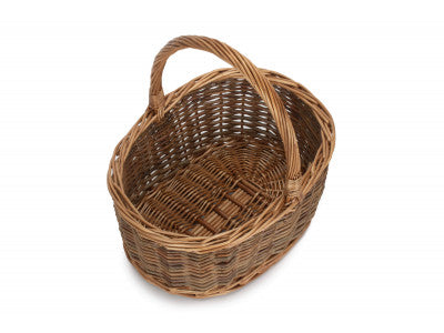 Basket, SIZE 2 OVAL UNPEELED WILLOW SHOPPER