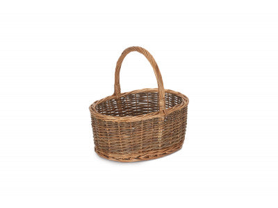 Basket, SIZE 2 OVAL UNPEELED WILLOW SHOPPER