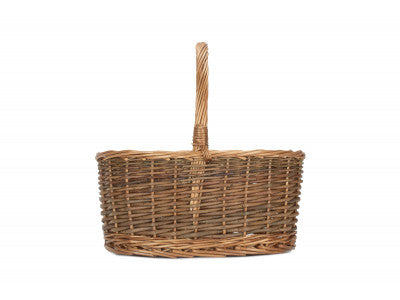Basket, SIZE 2 OVAL UNPEELED WILLOW SHOPPER