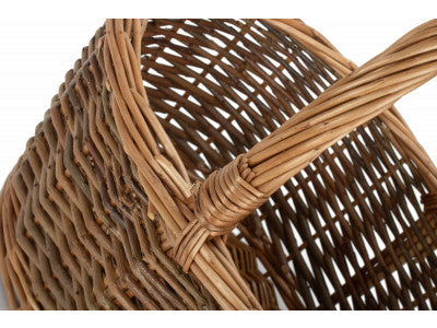 Basket, SIZE 2 OVAL UNPEELED WILLOW SHOPPER