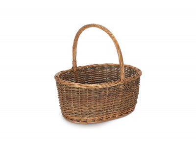 Basket, SIZE 3 OVAL UNPEELED WILLOW SHOPPER