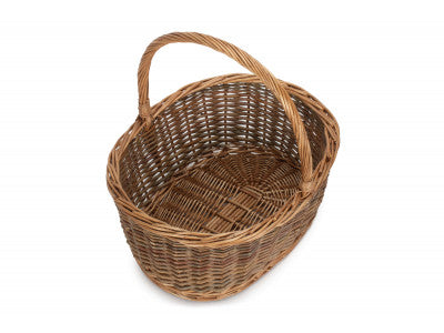 Basket, SIZE 3 OVAL UNPEELED WILLOW SHOPPER