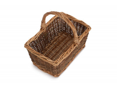 Basket, SIZE 1 RECTANGULAR UNPEELED WILLOW SHOPPER
